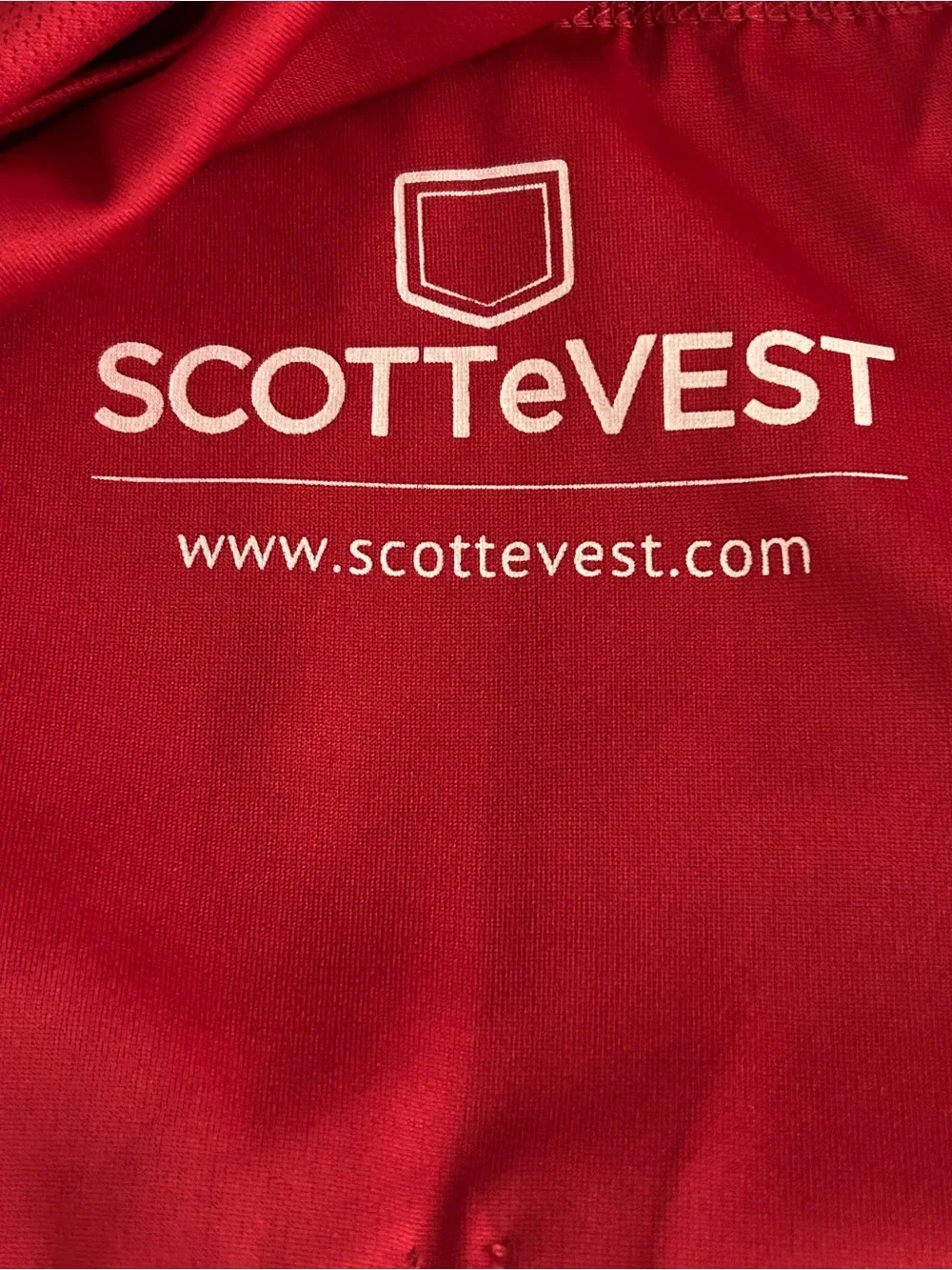 SCOTTeVEST Mens Small Red Pullover 1/4 Zip TEC Long Sleeve Performance